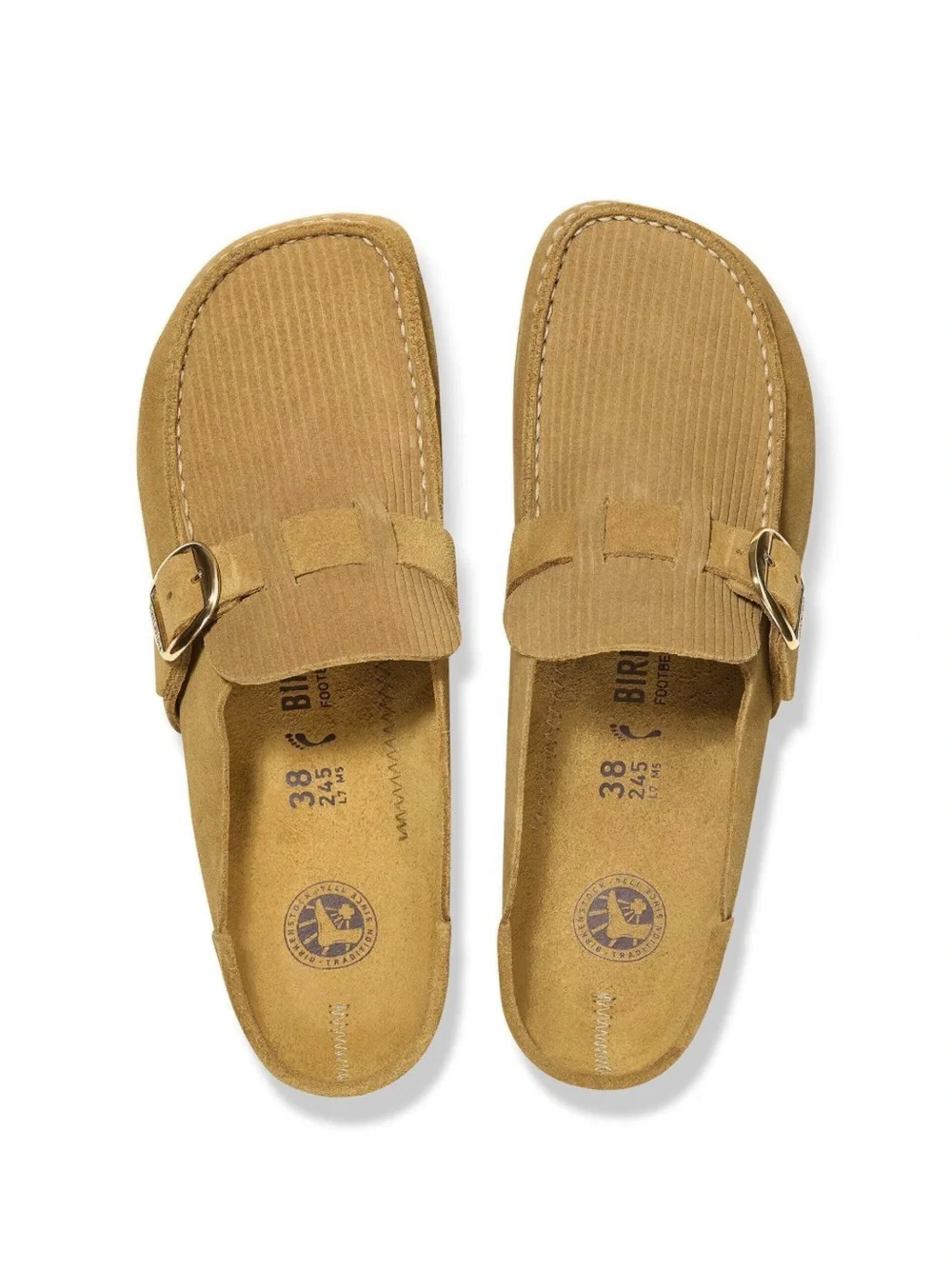 New Birkenstock BUCKLEY Suede Corduroy Clog CORK BROWN Normal Narrow  Us10 Eu41 - Picture 11 of 15